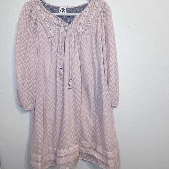 ANTHROPOLOGIE One September Anwen Peasant Boho Tassel Dress - Picture 4 of 7